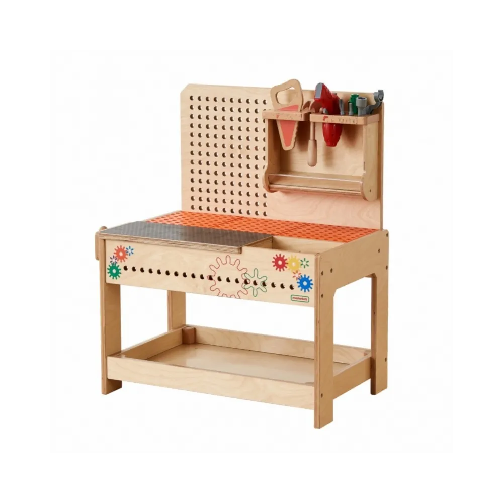 Drewniany warsztat Montessori dla dzieci z narzędziami