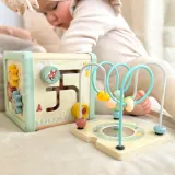 WOOPIE GREEN Drewniana Kostka Aktywności Multifunkcyjna Edukacyjna Sorter