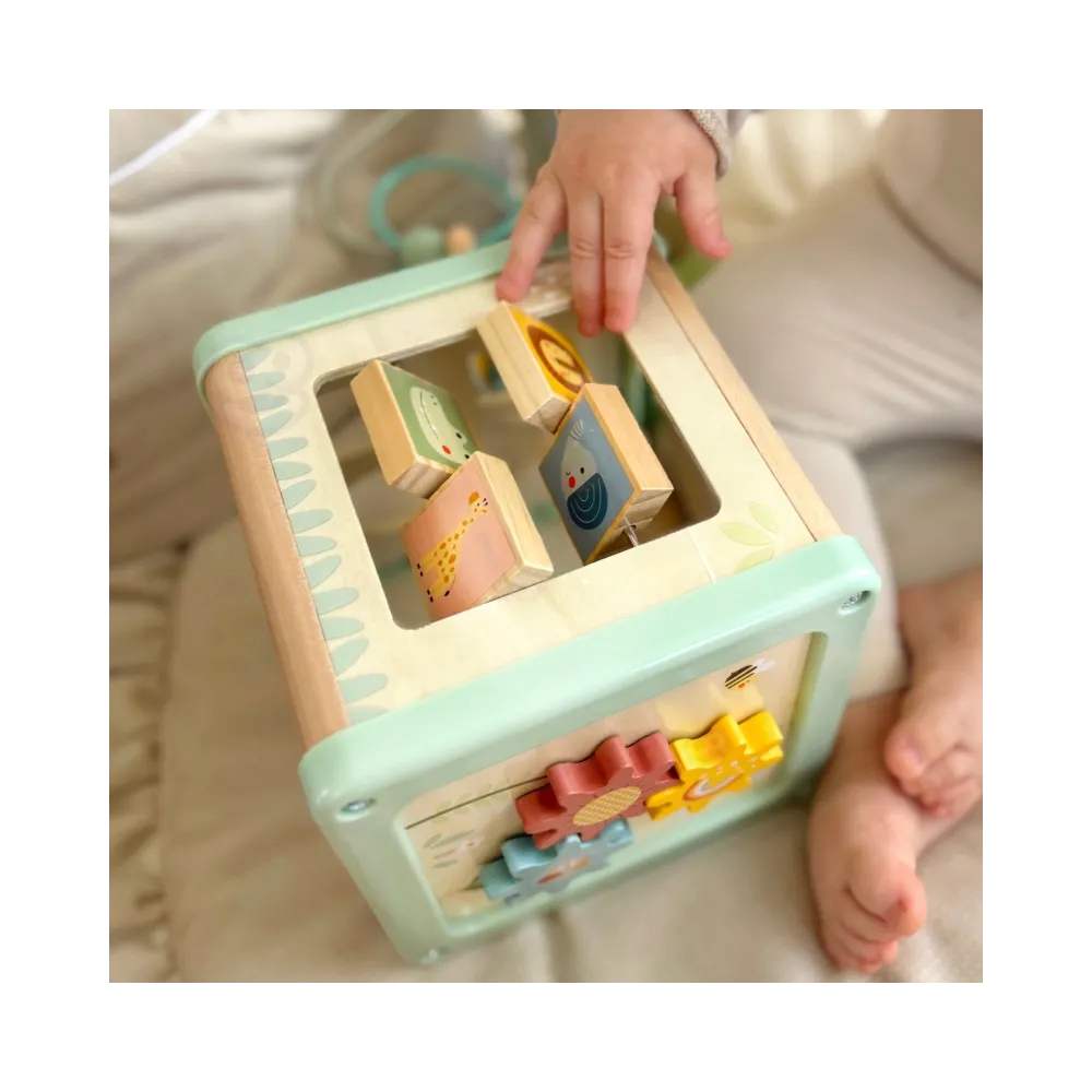 WOOPIE GREEN Drewniana Kostka Aktywności Multifunkcyjna Edukacyjna Sorter