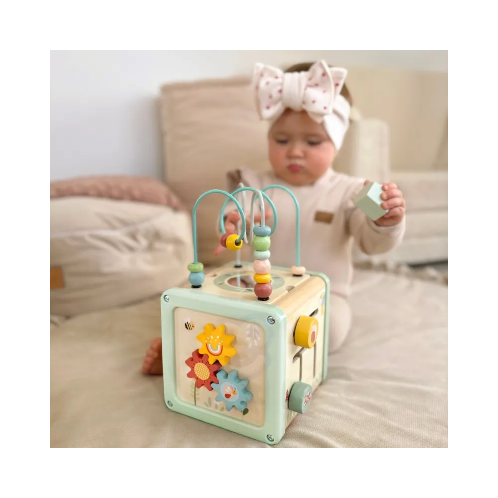 WOOPIE GREEN Drewniana Kostka Aktywności Multifunkcyjna Edukacyjna Sorter