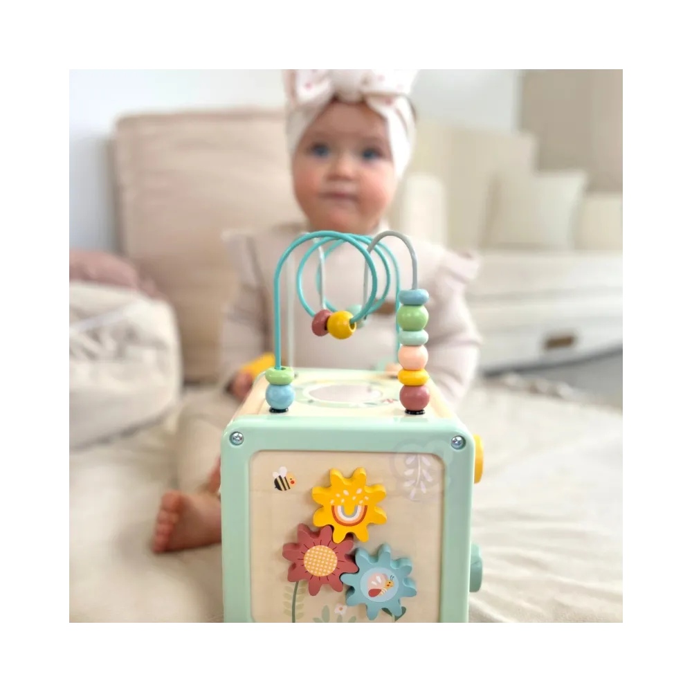 WOOPIE GREEN Drewniana Kostka Aktywności Multifunkcyjna Edukacyjna Sorter