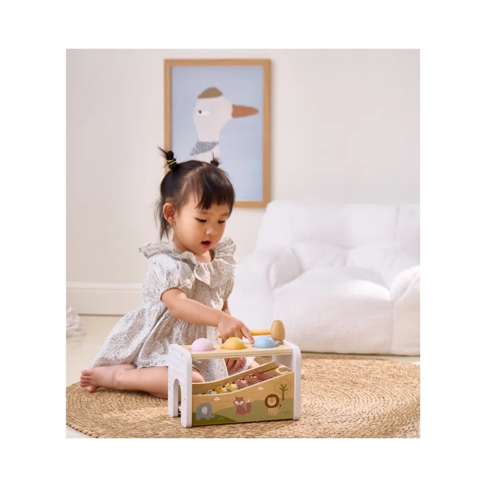 VIGA Drewniany Zestaw Wybijanka + Cymbałki Ksylofon 2w1