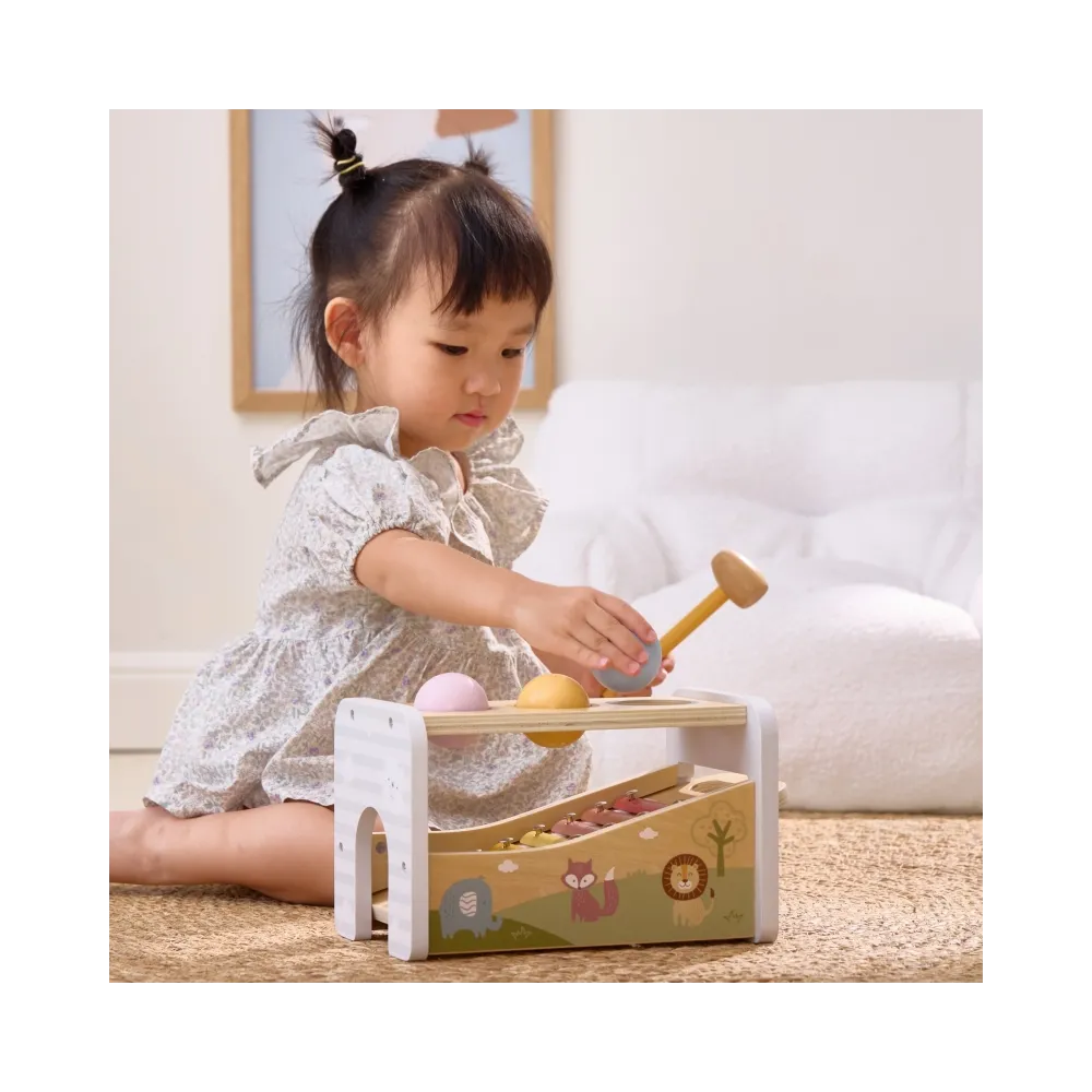 VIGA Drewniany Zestaw Wybijanka + Cymbałki Ksylofon 2w1