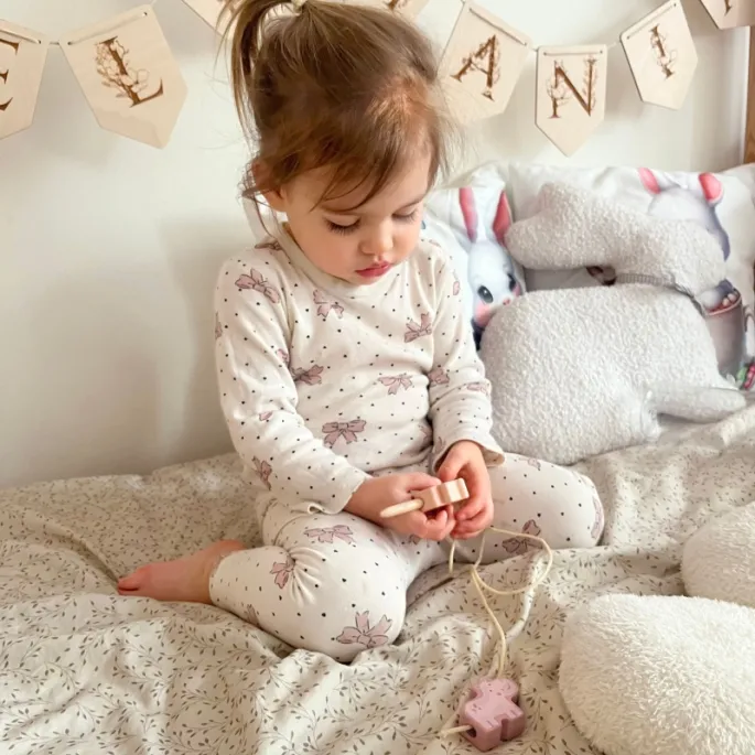 WOOPIE GREEN Drewniana Nawlekanka Klocki Przeplatanka ZOO Montessori 13 el.