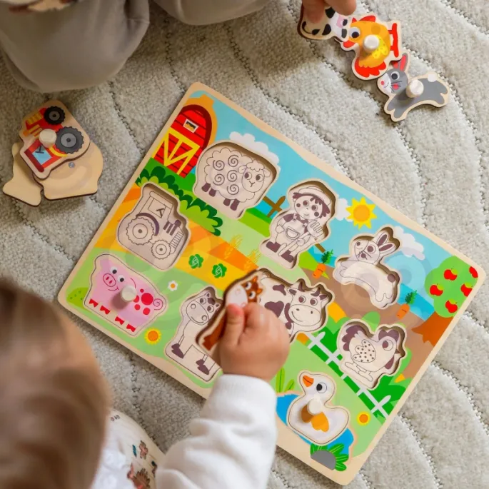 Puzzle Montessori rozwijające zdolności manualne