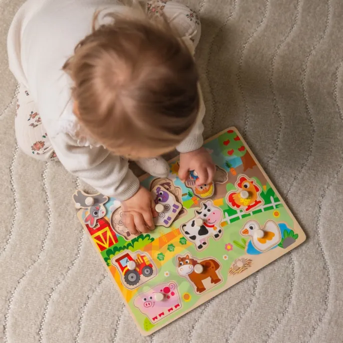 Puzzle z pinezkami do chwytania i zabawy