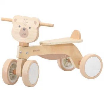 VIGA PolarB Drewniany Jeździk Miś Brunatny Miękkie Koła