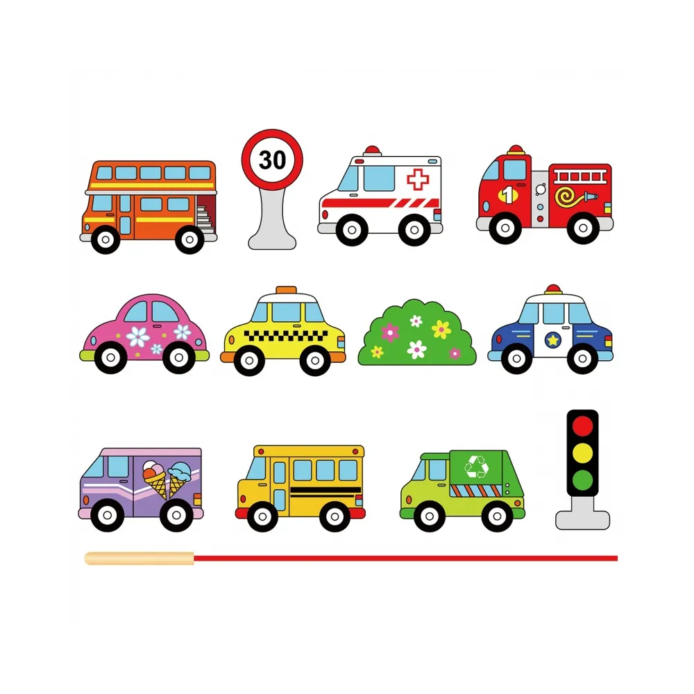 Viga Drewniana Przeplatanka Nawlekanka Sznurowanka Samochody Montessori