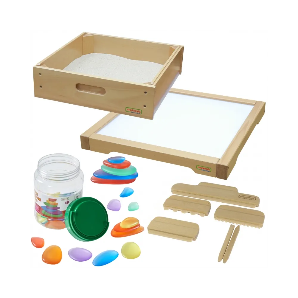 Rama sensoryczna z panelem LED i akcesoriami do zabawy w piasku