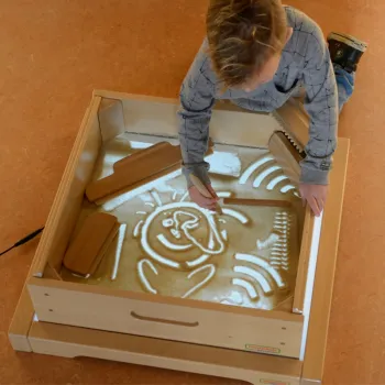 Panel LED z dodatkami do kreatywnej zabawy piaskiem dla dzieci