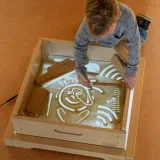 Panel LED z dodatkami do kreatywnej zabawy piaskiem dla dzieci