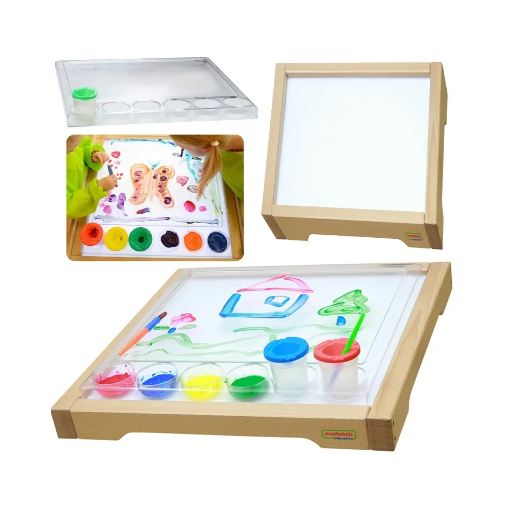 MASTERKIDZ Rama Sensoryczna - Panel LED + Przezroczysta Taca Do Malowania