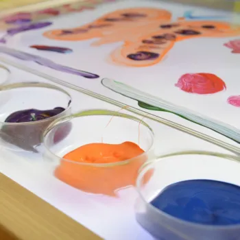 MASTERKIDZ Rama Sensoryczna - Panel LED + Przezroczysta Taca Do Malowania