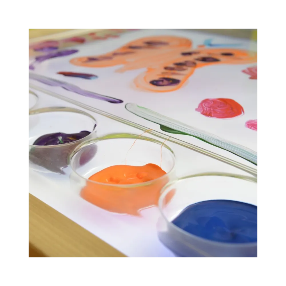 MASTERKIDZ Rama Sensoryczna - Panel LED + Przezroczysta Taca Do Malowania