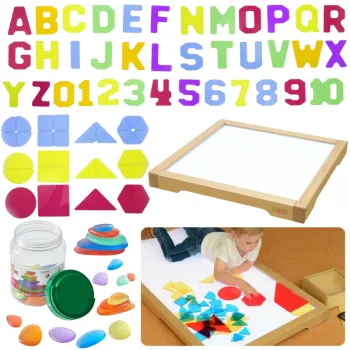 MASTERKIDZ Panel Skrzynia LED Sensoryczna + Zestaw Akcesoriów