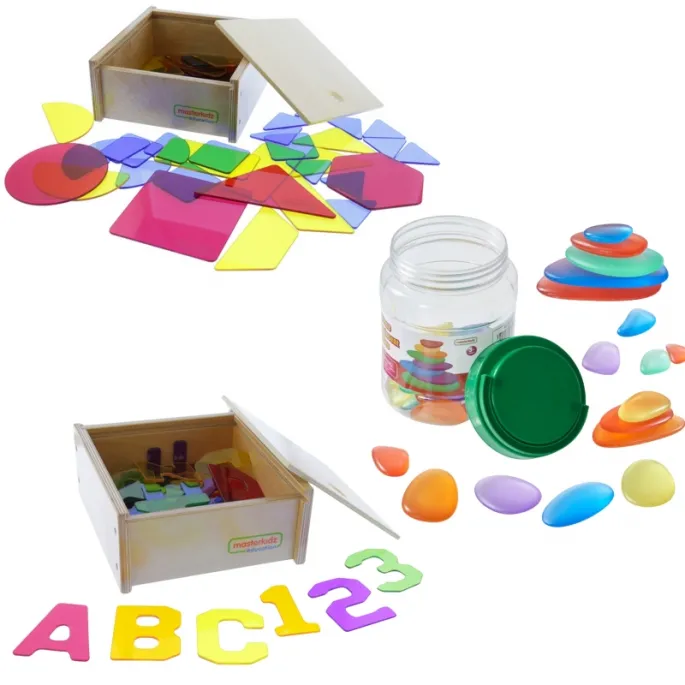 Kolorowe kamienie do interaktywnej zabawy z panelem LED