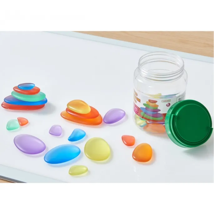 Półprzezroczyste kształty geometryczne do nauki przez zabawę