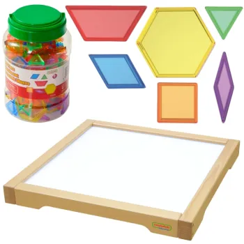 MASTERKIDZ Panel Skrzynia LED Sensoryczna + Klocki Montessori Mozaika 140 el.