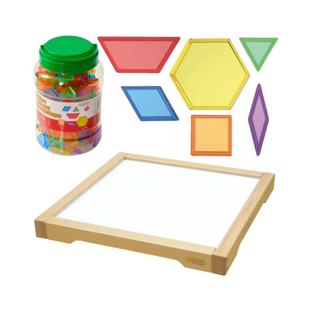 MASTERKIDZ Panel Skrzynia LED Sensoryczna + Klocki Montessori Mozaika 140 el.