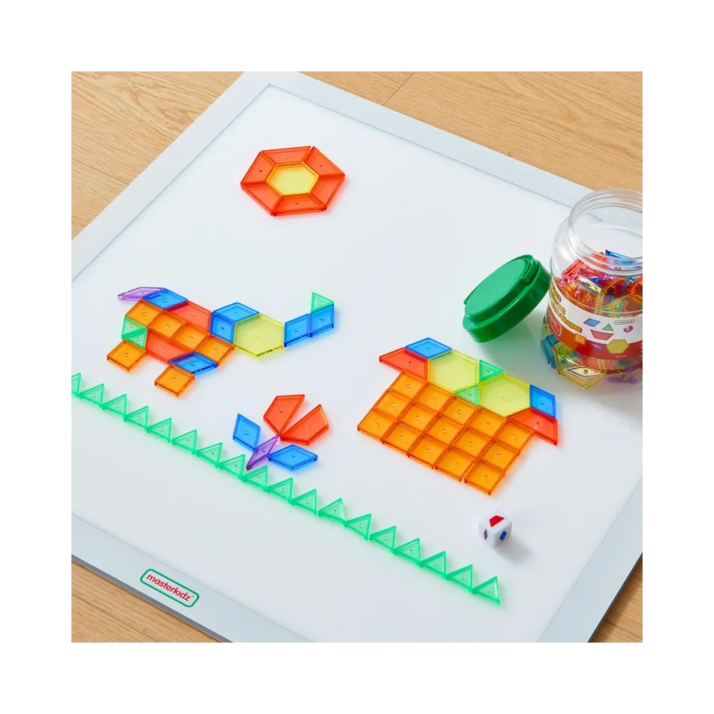 MASTERKIDZ Panel Skrzynia LED Sensoryczna + Klocki Montessori Mozaika 140 el.