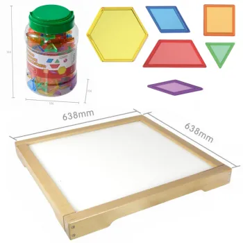 MASTERKIDZ Panel Skrzynia LED Sensoryczna + Klocki Montessori Mozaika 140 el.