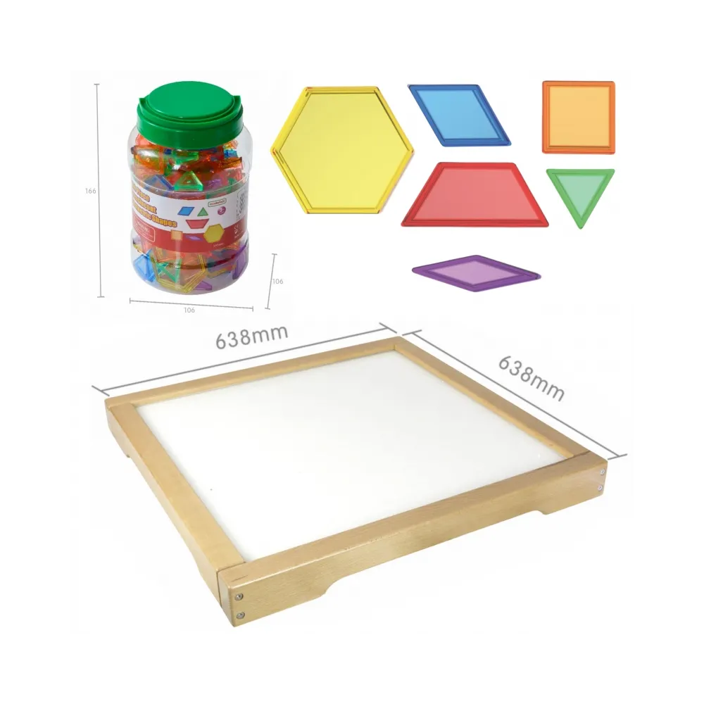 MASTERKIDZ Panel Skrzynia LED Sensoryczna + Klocki Montessori Mozaika 140 el.