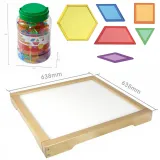 MASTERKIDZ Panel Skrzynia LED Sensoryczna + Klocki Montessori Mozaika 140 el.