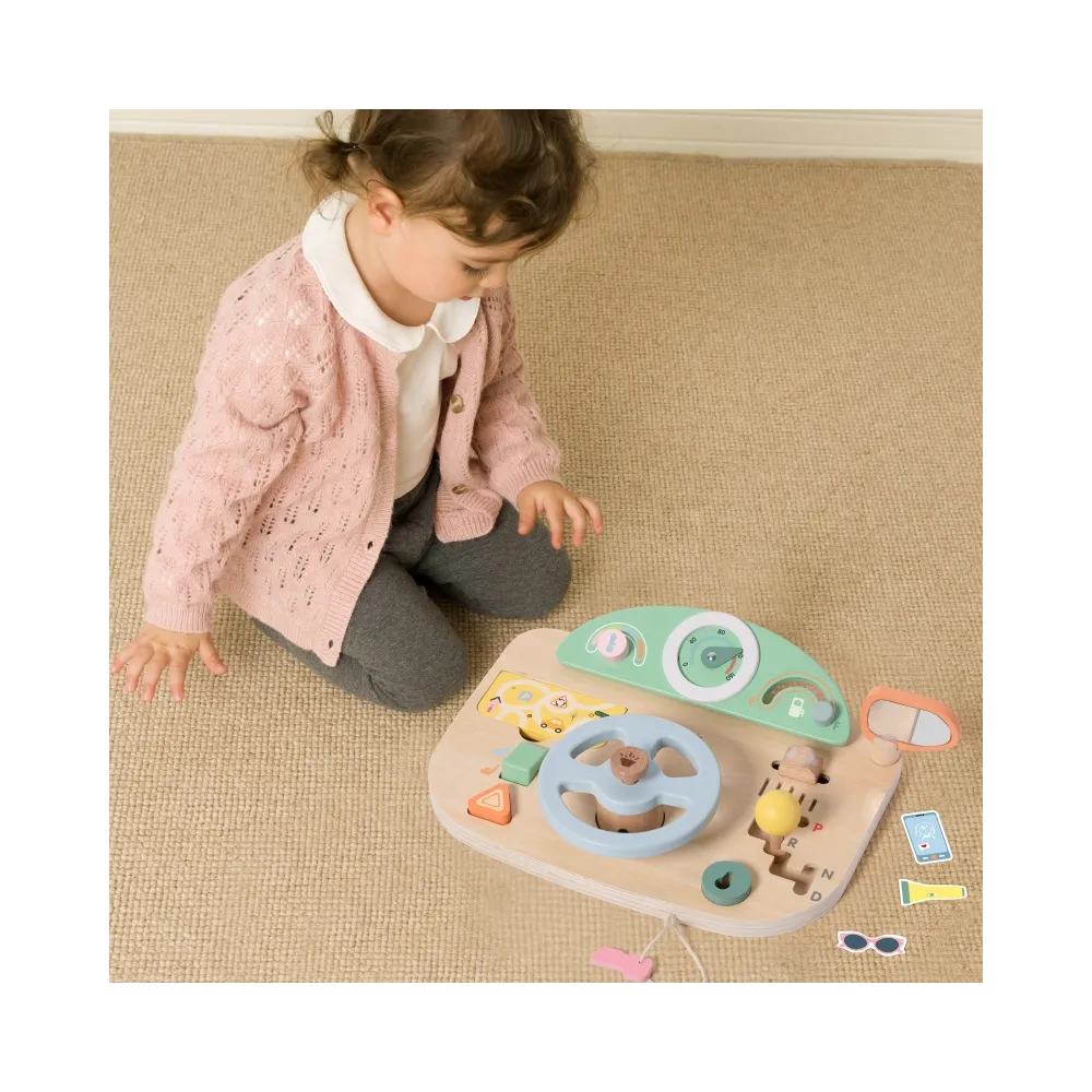 CLASSIC WORLD Drewniana Tablica Manipulacyjna Wielofunkcyjna Kierownica Motoryczna