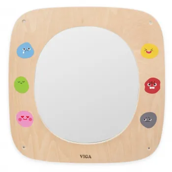 VIGA Drewniana Tablica z Lustrem i Emotkami