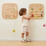 VIGA Drewniana Tablica Manipulacyjna Sensoryczna Labirynt Dotknij i Dopasuj