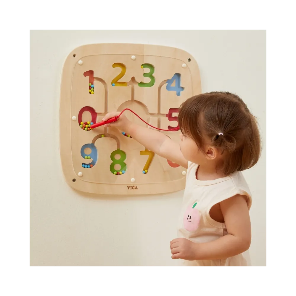 VIGA Drewniana Tablica Manipulacyjna Sensoryczna Nauka Liczenia Sorter