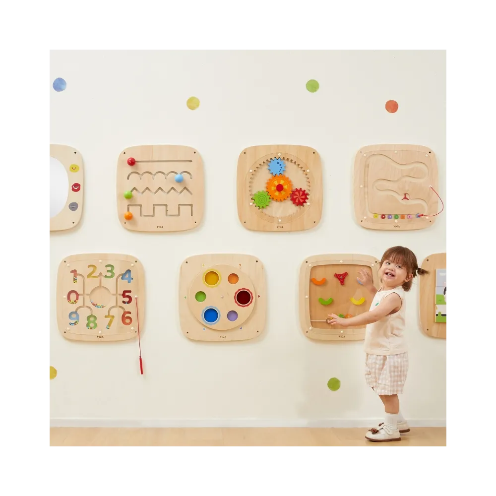 VIGA Drewniana Tablica Manipulacyjna Sensoryczna Nauka Liczenia Sorter