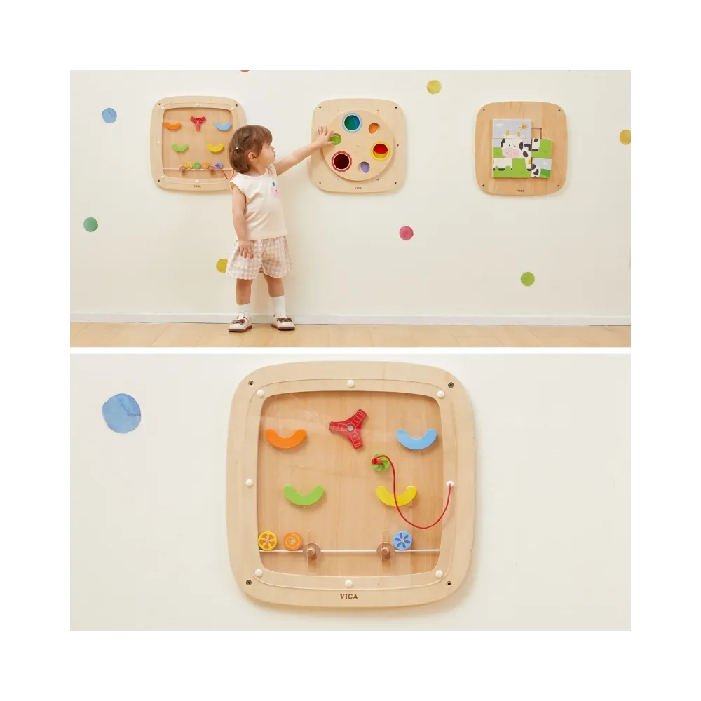 VIGA Drewniana Tablica Manipulacyjna Sensoryczna Gra w Pinball