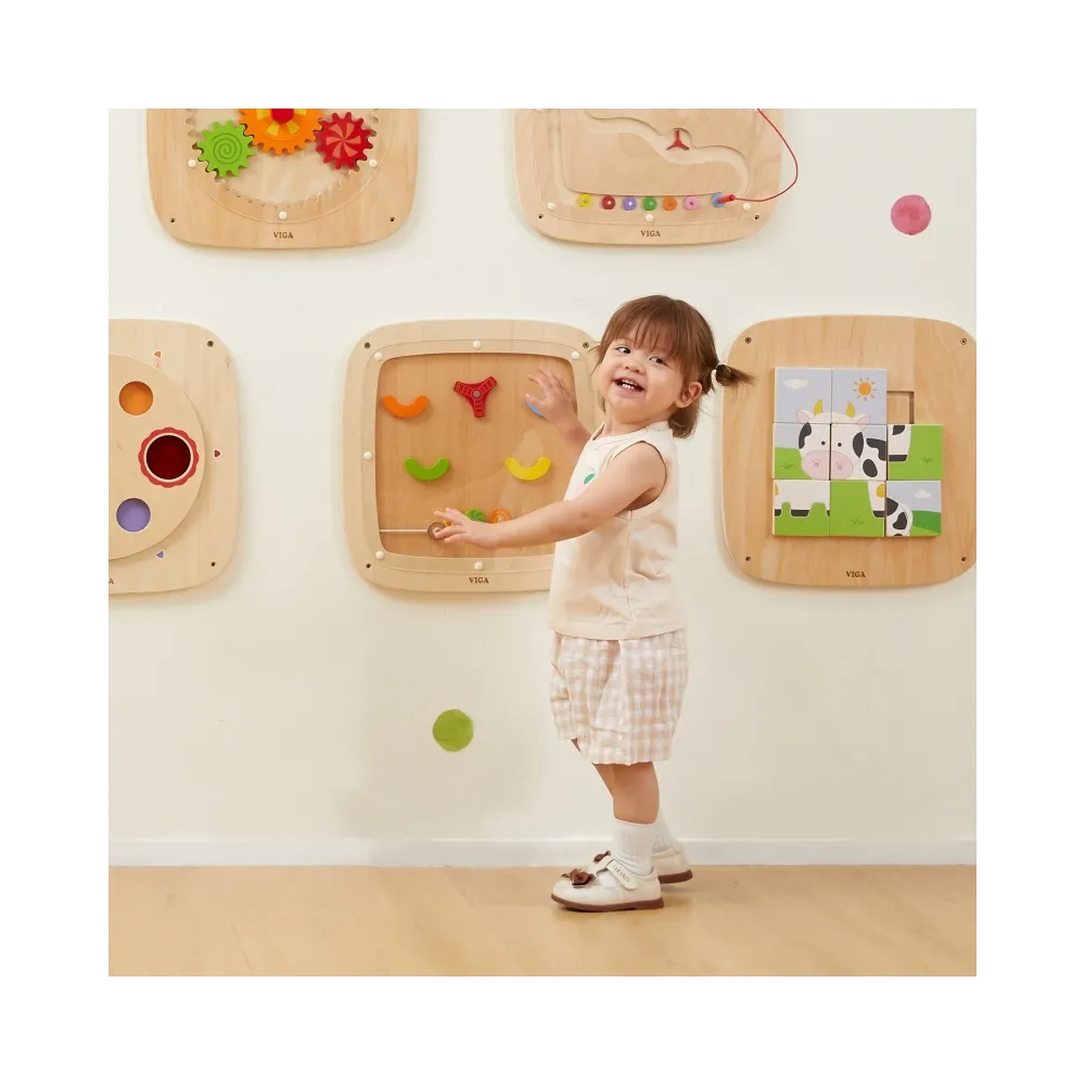 VIGA Drewniana Tablica Manipulacyjna Sensoryczna Gra w Pinball
