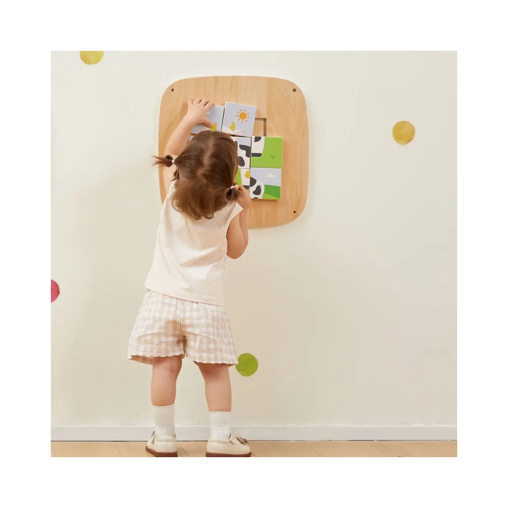 VIGA Drewniana Tablica Manipulacyjna Sensoryczna Układanka Obrazkowa