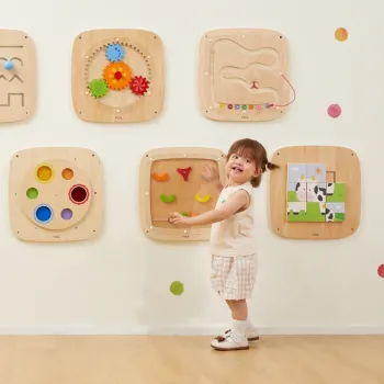 VIGA Drewniana Tablica Manipulacyjna Sensoryczna Układanka Obrazkowa