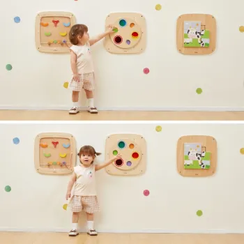 VIGA Drewniana Tablica Manipulacyjna Sensoryczna Układanka Obrazkowa