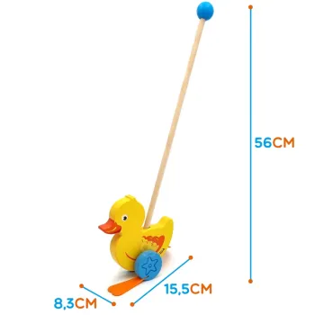 Zabawkowy pchacz wykonany z drewna bukowego dla najmłodszych