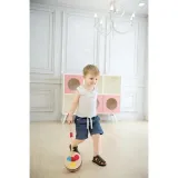 Bezpieczny pchacz z drewna z efektem tęczowym i delikatnym dźwiękiem