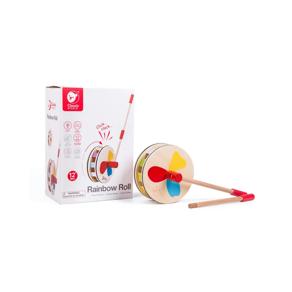 Tęczowa karuzela na pchaczu dla małego dziecka od 12 miesięcy