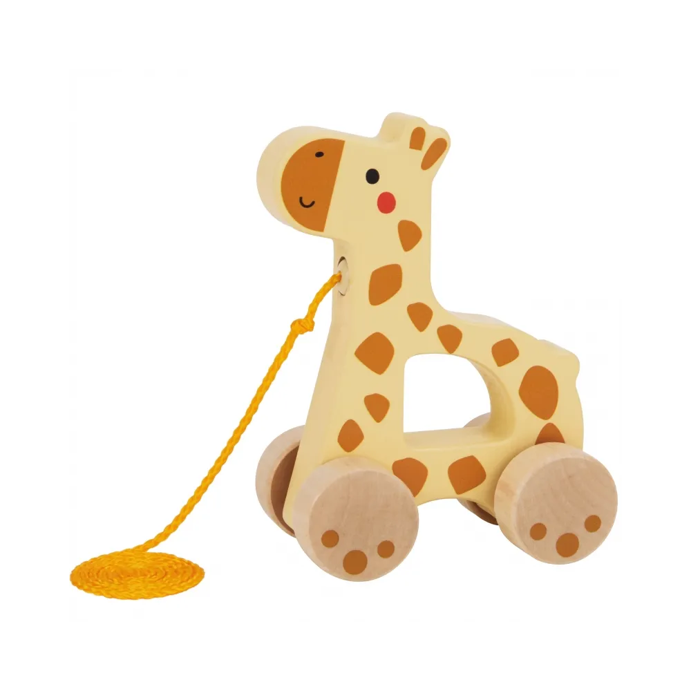Drewniana żyrafka do ciągnięcia dla maluchów