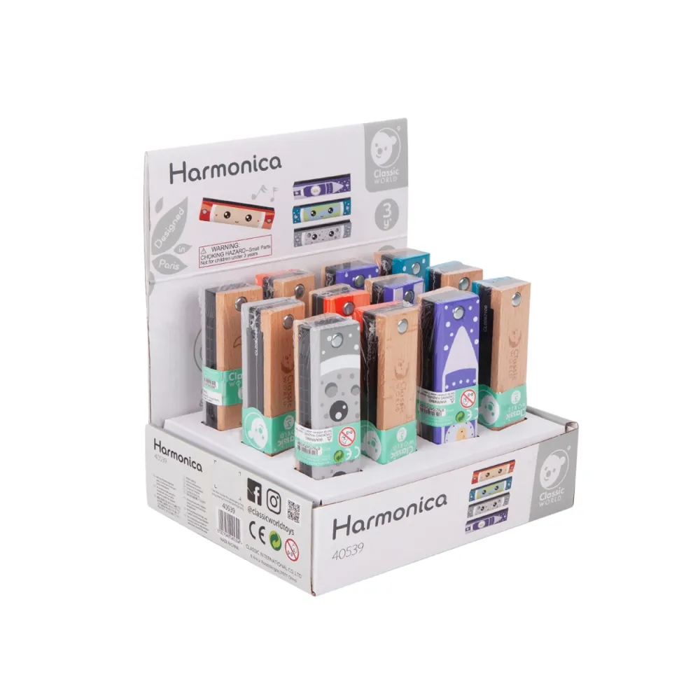 CLASSIC WORLD Drewniana Harmonijka Ustna dla Dzieci 1 szt.