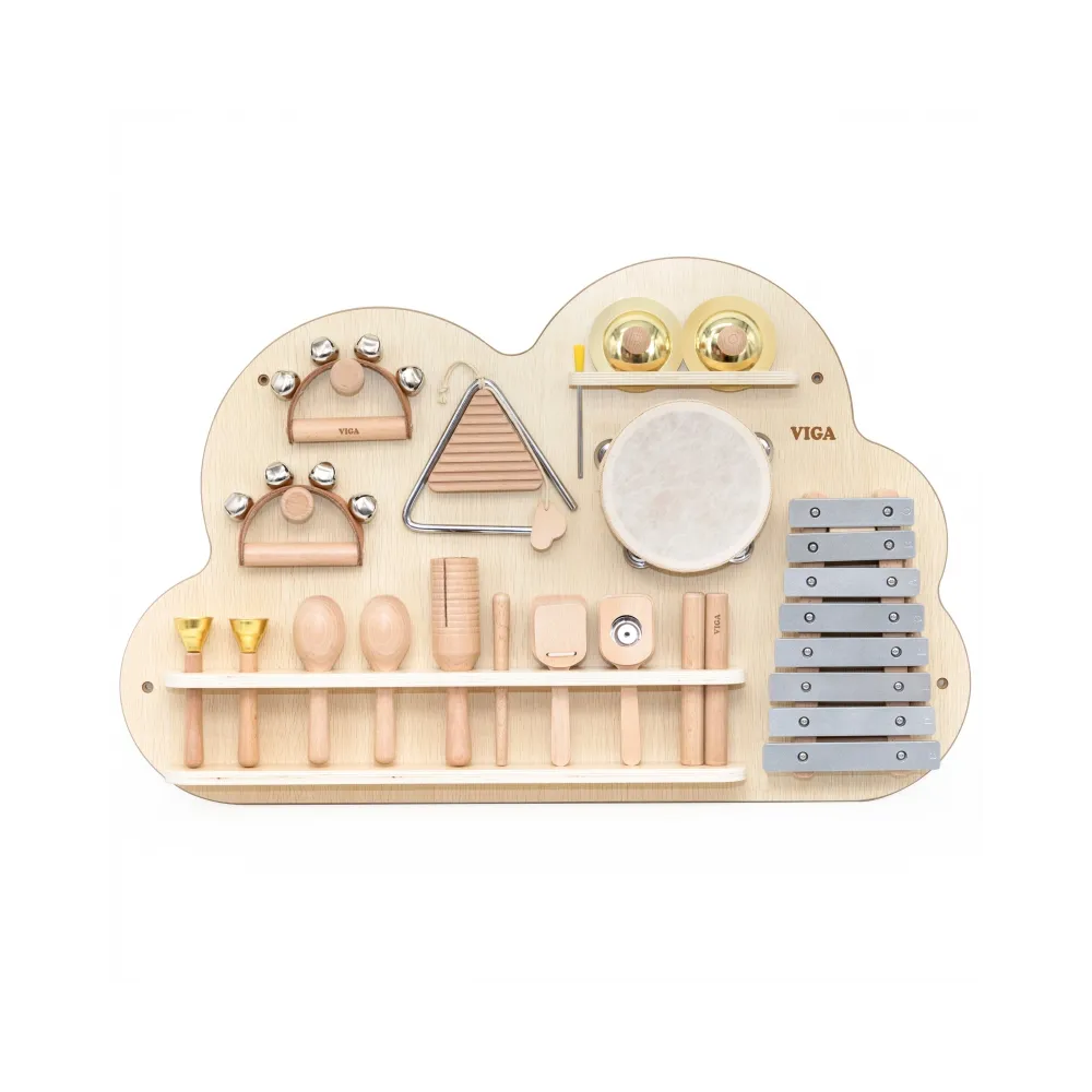VIGA Drewniana Tablica Muzyczna Zestaw 12 Instrumentów Perkusyjnych