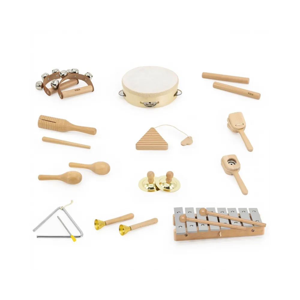 VIGA Drewniana Tablica Muzyczna Zestaw 12 Instrumentów Perkusyjnych