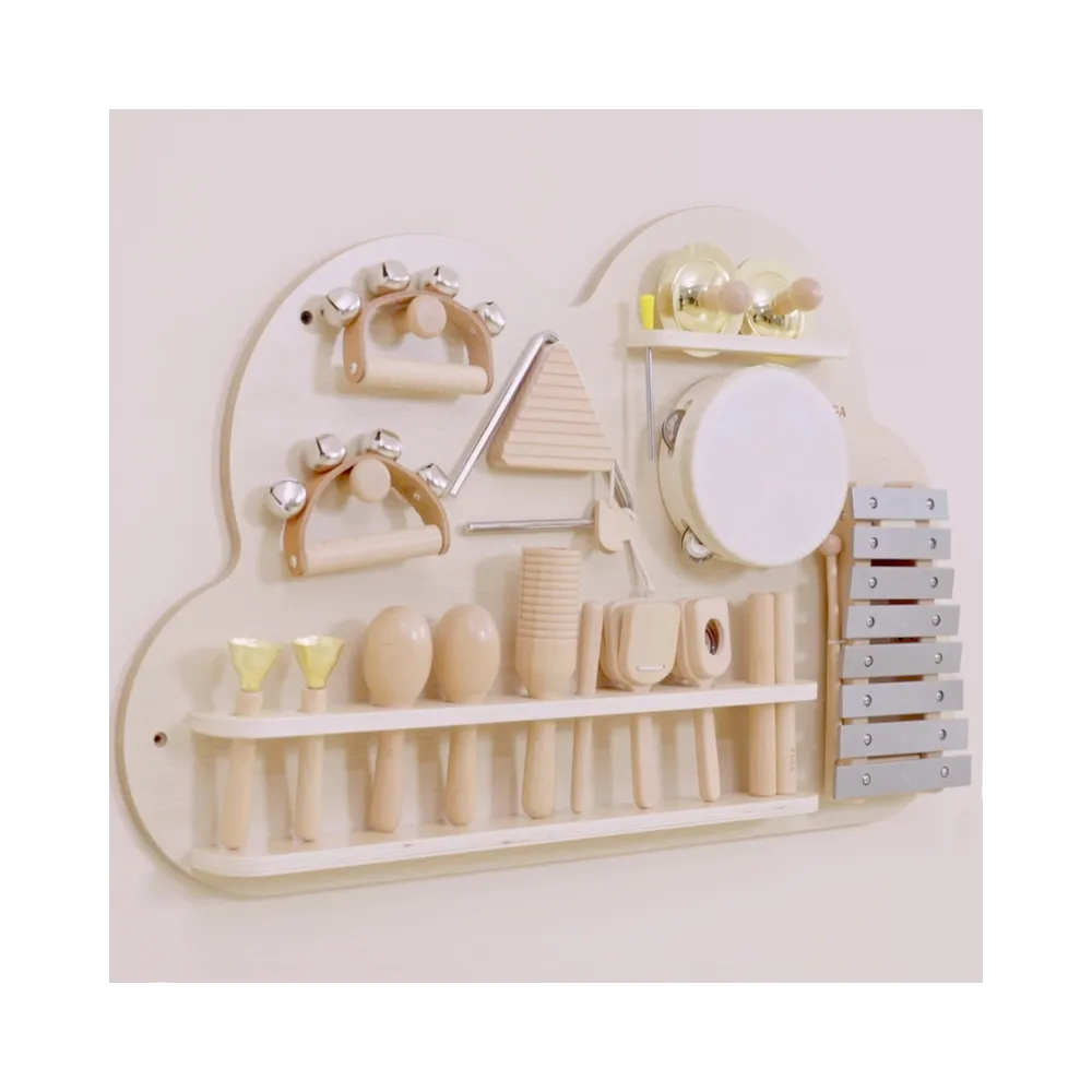 VIGA Drewniana Tablica Muzyczna Zestaw 12 Instrumentów Perkusyjnych