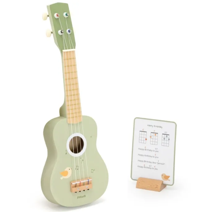 Ukulele z nutami do nauki piosenki 'Happy Birthday'