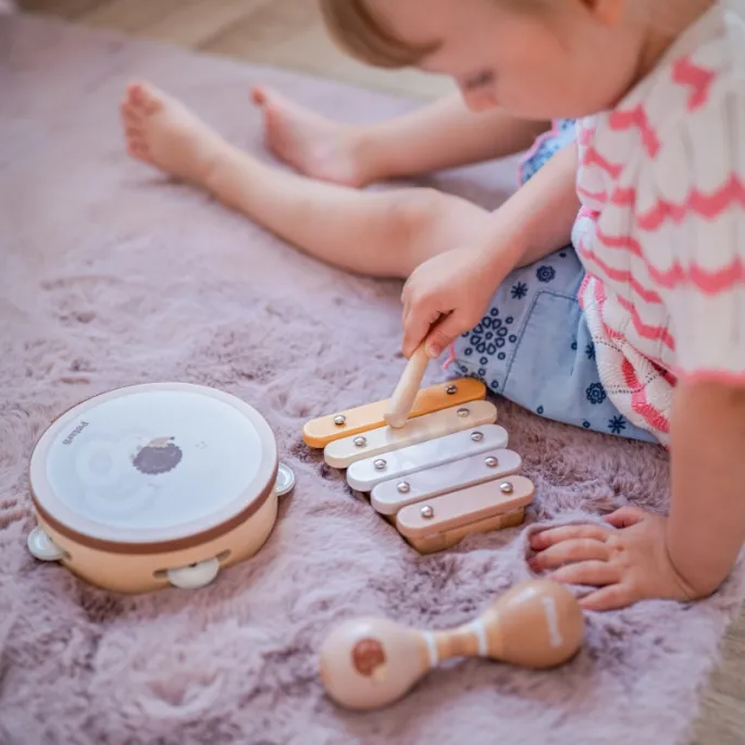 Wesoły tamburyn w pastelowych barwach