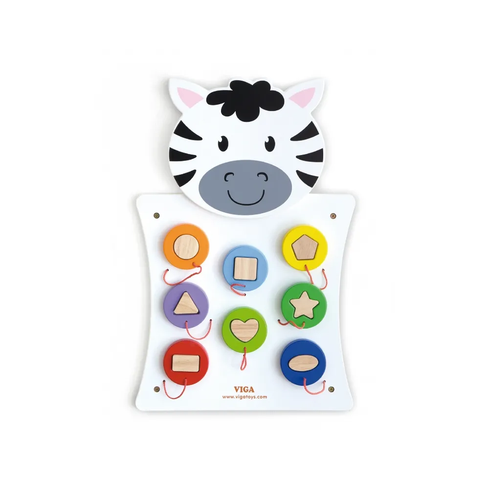 VIGA Drewniana Tablica Manipulacyjna Zebra Certyfikat FSC Montessori