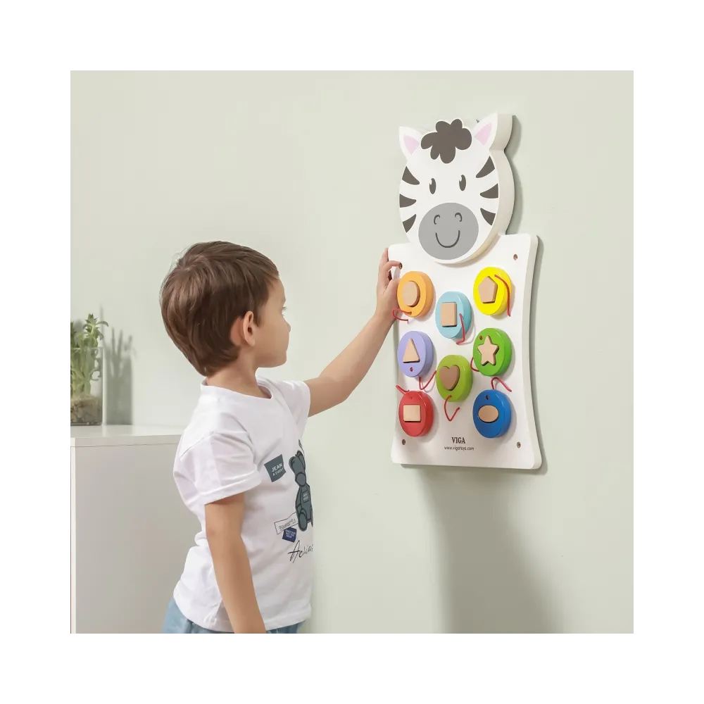 VIGA Drewniana Tablica Manipulacyjna Zebra Certyfikat FSC Montessori