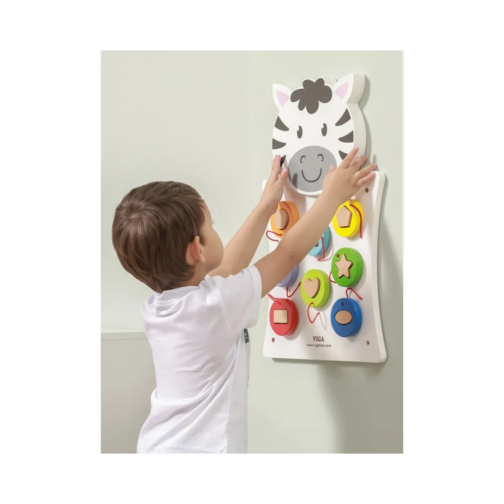 VIGA Drewniana Tablica Manipulacyjna Zebra Certyfikat FSC Montessori